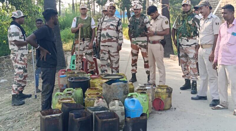 लकड़ी नवीगंज पुलिस की कार्रवाई से शराब के धंधेबाजों में दहशत